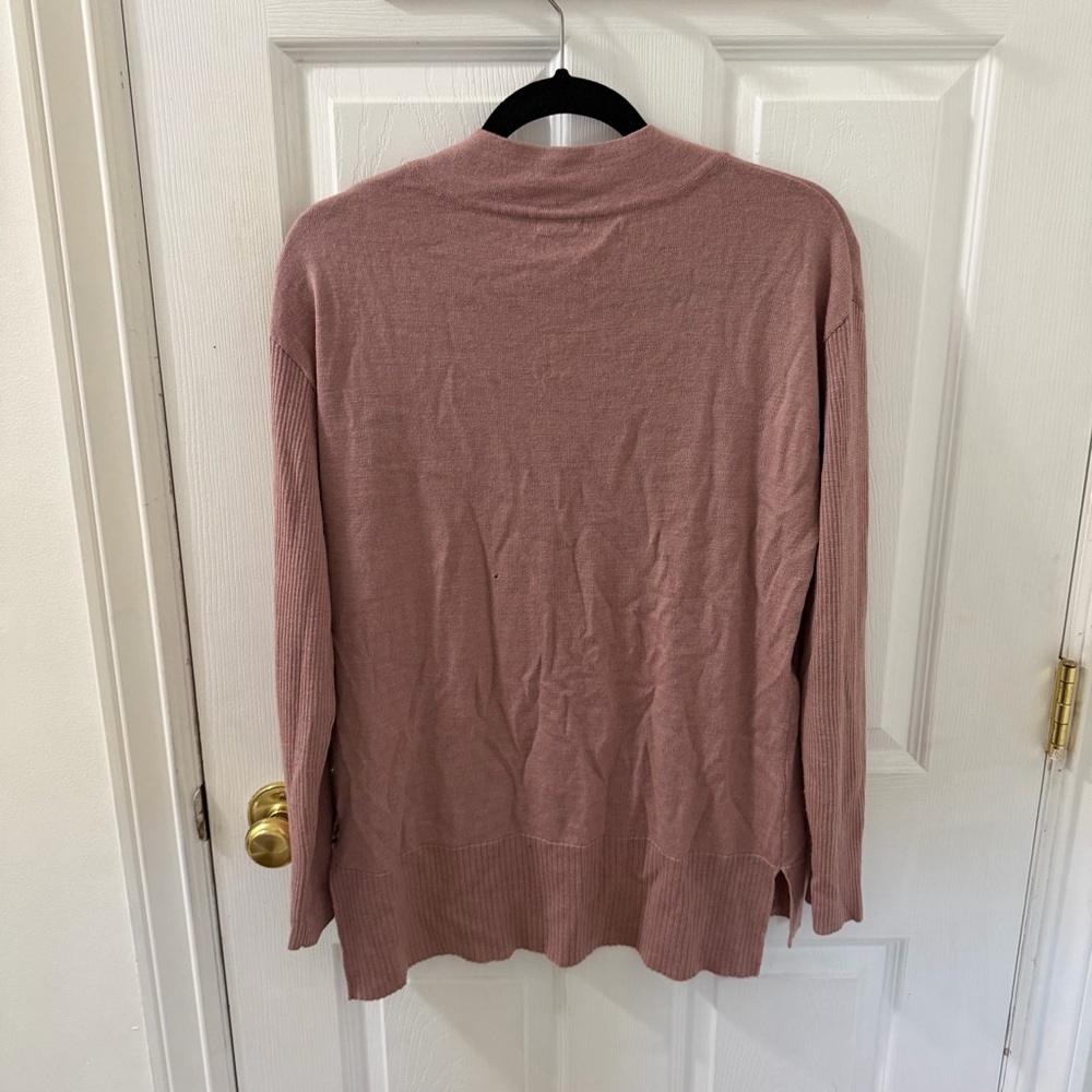 Smartwool Dusty Rose Merino Wool V-Neck Sweater Medium - Picture 6 of 9